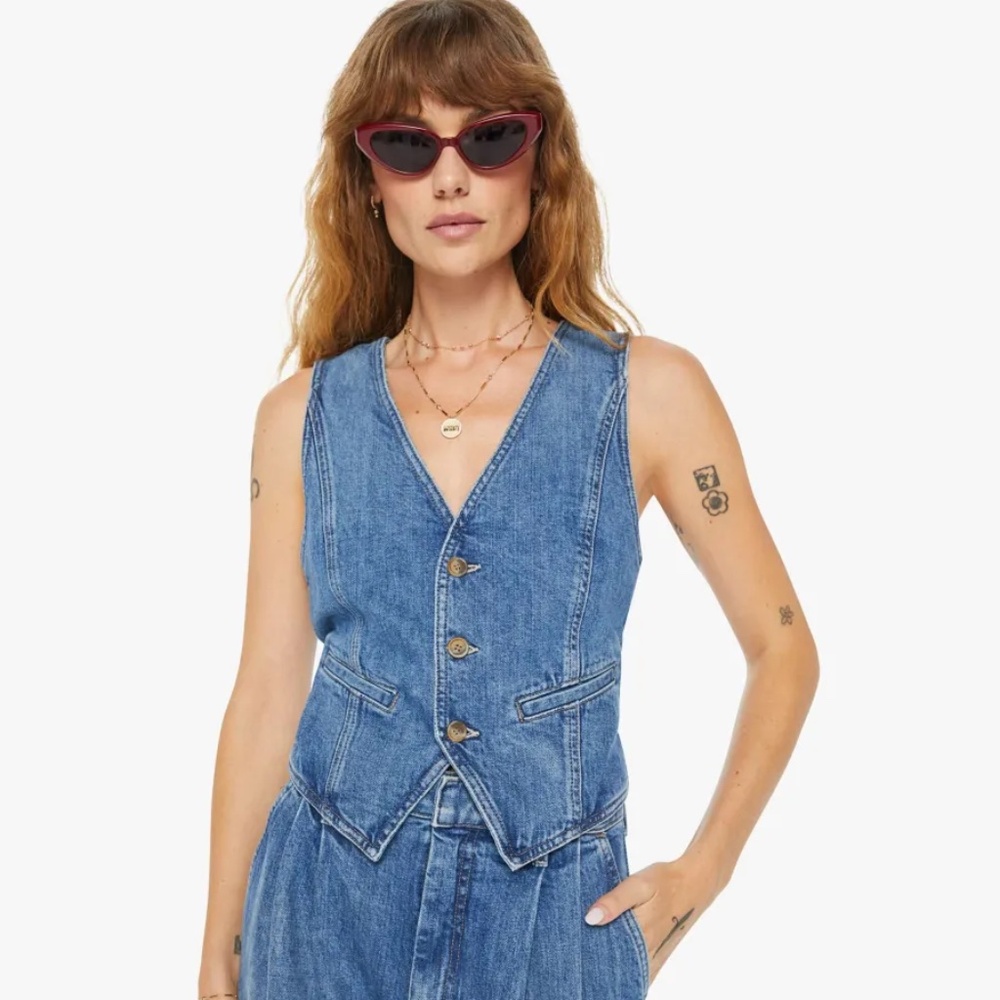 Clare V Blue Denim Vest